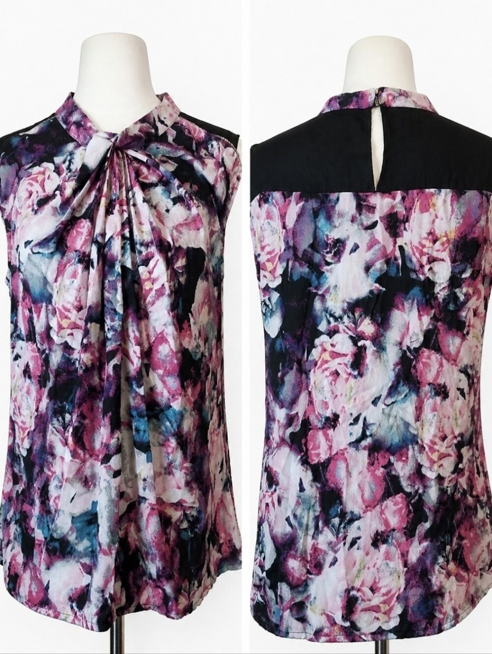 Worthington Floral Coquette Office Whimsigoth Blouse Colorful Prairie P Large